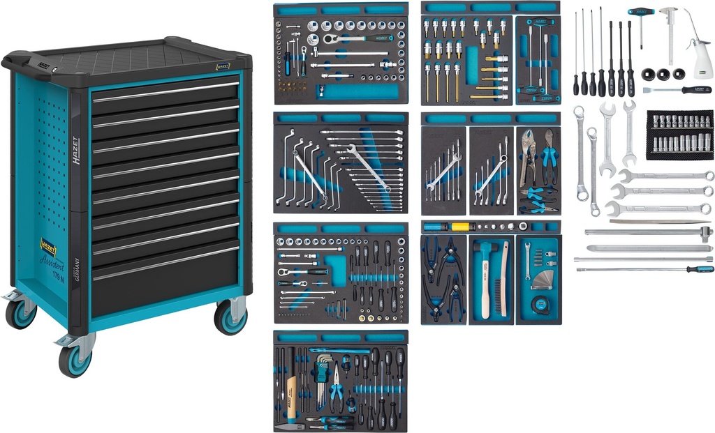 [179N-8-2700/296] HAZET - Servante d'atelier servante d'atelier Assistent ∙ avec assortiment