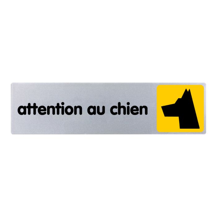 [⚠Déstockage] PANNEAU ATTENTION AU CHIEN (TEXTE) COULEUR, PLAQUE PLEXI 170X45 (PIECE)