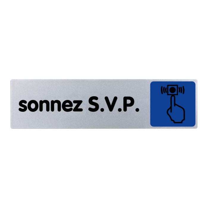 [⚠Déstockage] PANNEAU SONNEZ SVP (TEXTE) COULEUR, PLAQUE PLEXI 170X45 (PIECE)
