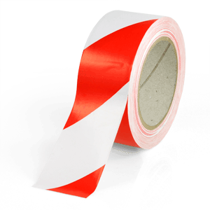 [54312] [⚠Déstockage] WARNMARKIERUNG ROT/WEISS 5.0CMX33M, PVC-FOLIE SELBSTKLEBEND (ROULEAU)