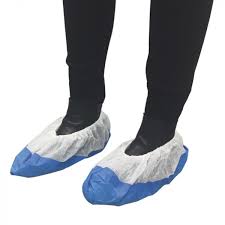 SURCHAUSSURES JETABLES BLANC/BLEU ; 80 MICRONS ; TAILLE L (41 CM)  *CARTON DE 20 SACHETS DE 40 PIECES* (CARTON)