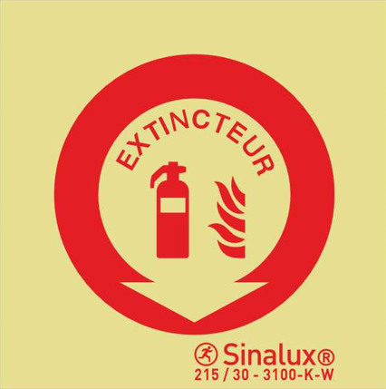 PICTO EXTINCTEUR 50X50 MM AUTOADHESIF