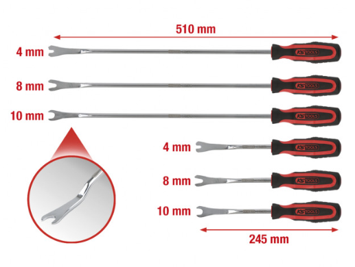 [140.2370] KSTools 140.2370 Jeu d'outils à dégrafer, 6 pcs