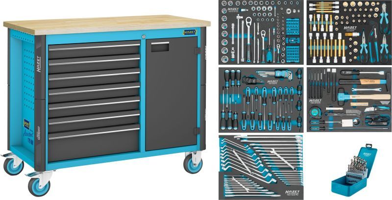 [179NW-7/314] HAZET - Établi mobile servante d'atelier Assistent ∙ avec assortiment