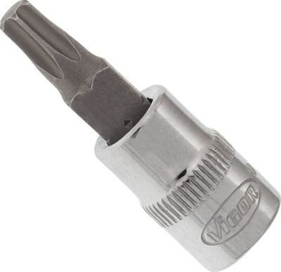 [V2130N] [⚠Déstockage] VIGOR Douille mâle T ∙ V2130N ∙ Carré creux 1/4 pouce (6,3 mm) ∙ Profil en T ∙ Taille T27