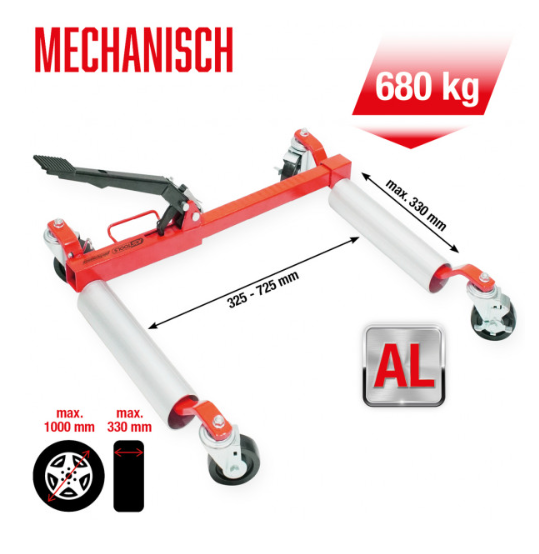 [160.1210] KSTools 160.1210 Aide à la manœuvre mécanique performante, 680 kg, largeur de pneu max. 330 mm