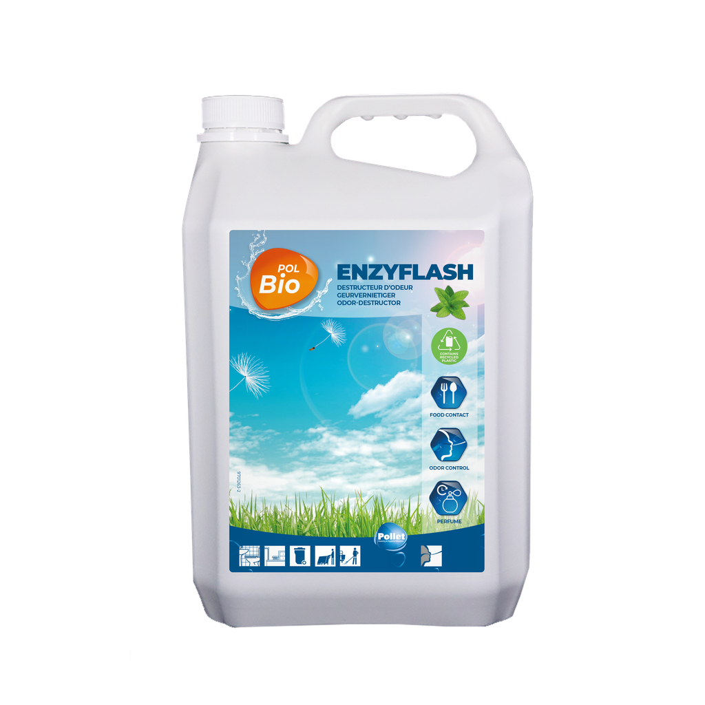 [2105358] POLBIO ENZYFLASH 2 X 5 L Destructeur d'odeurs biotechnologique instantanné 