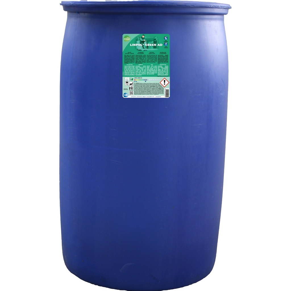 [202895] LINPOL GREEN AD (200L) Savon Ecologique Industriel pour le nettoyage et la protection des grandes surfaces alimentaires ou non - Utilisation en centrale de dosage