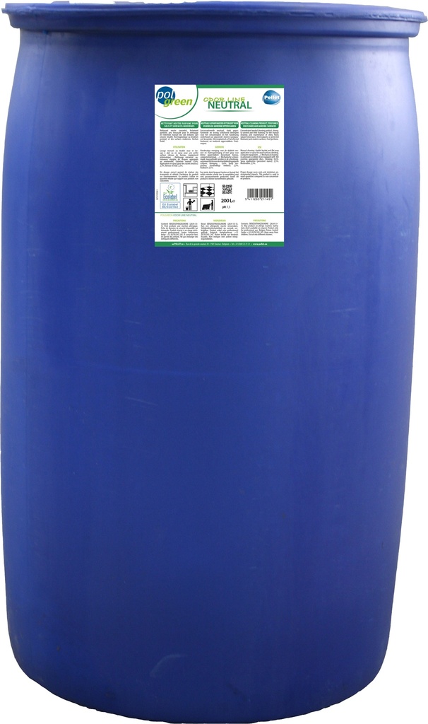 [2112595] POLGREEN ODOR LINE NEUTRAL (200L) Nettoyant détartrant écolabellisé, ultra concentré, pour l'environnement sanitaire