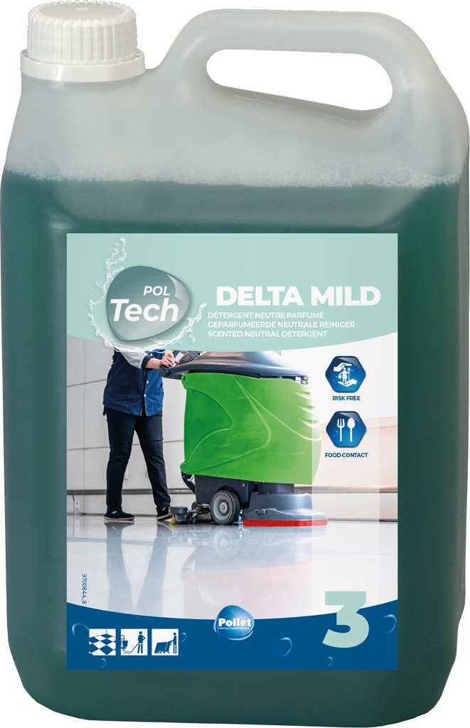 [2700758] POLTECH DELTA MILD (5L) Détergent neutre à base de savon pour l'entretien et la protection des sols thermo ou carrelés