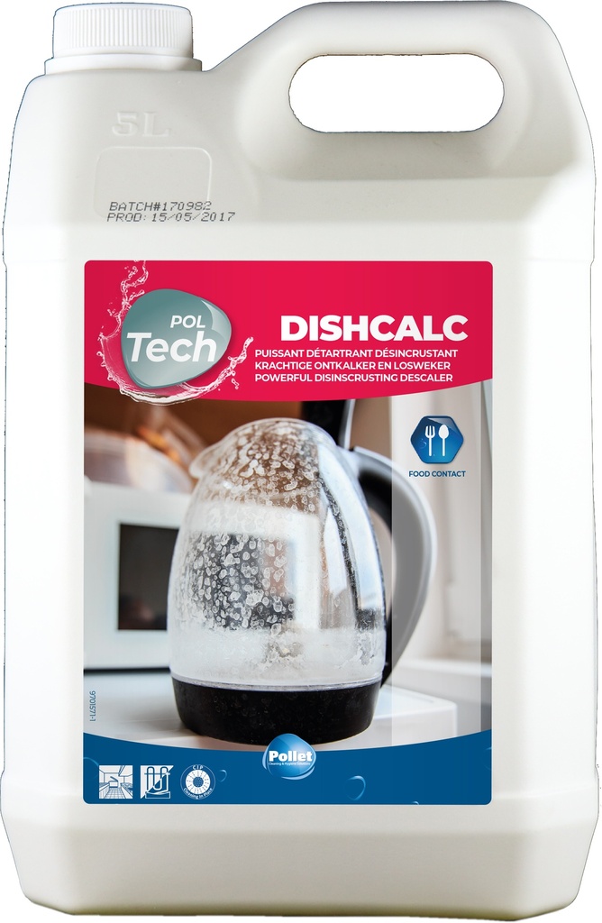 [4503058] POLTECH DISHCALC (2 x 5L) Détartrant canalisation percolateurs