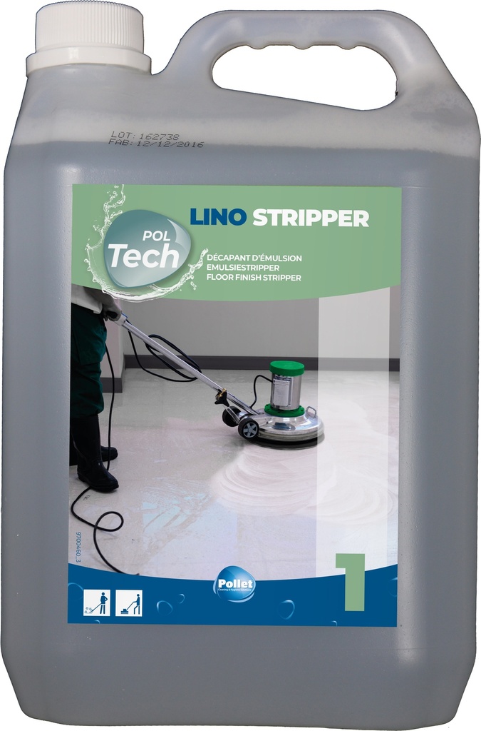 [3200658] POLTECH LINO STRIPPER (2 x 5L) Décapant Emulsion pour sol naturel, linoléum, Marmoléum
