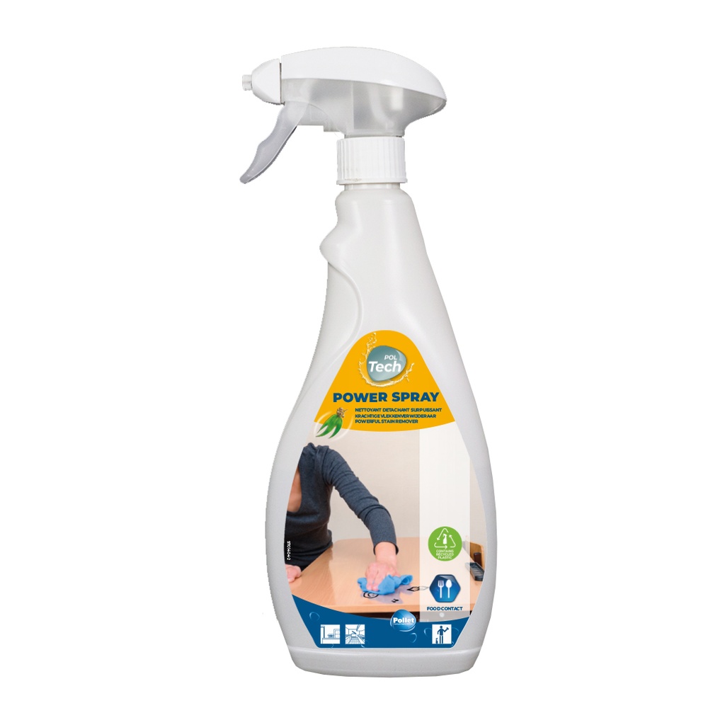 [2410941] [2410941] POLTECH POWER SPRAY ( 750ML) Nettoyant dégraissant multiusage prêt à l’emploi multi usage. Enlève les marques de talon, de crayon, d’encre, de colle, de nicotine etc