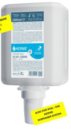 Herwe HERWESAN UV 50+ Creme, SPF 50+ 1000 ml VIVA Flasche