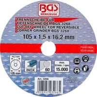 [3266BG] BGS - 3266 - Disque à couper pour art. 3268 Ø 105 x 1,5 x 16,2 mm