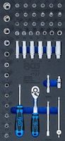 [4127BG] BGS - 4127 - Insert de servante d’atelier 1/3 : Jeu de douilles 6,3 mm (1/4") 50 pièces