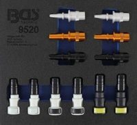 [9520BG] BGS - 9520 - Insert de servante d'atelier 1/6 : Assortiment de bouchons tuyaux diesel et essence 12 