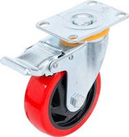 [80664BG] BGS - 80664 - Roulette de direction avec frein rouge/noire Ø 100 mm