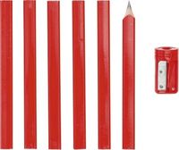 BGS - 85853 - Crayons de menuisier 175 mm avec taille-crayon 7 pièces