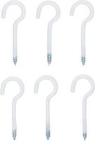 BGS - 88181 - Assortiment de crochets à visser blanc revêtement en matière plastique 60 mm 6 pièces