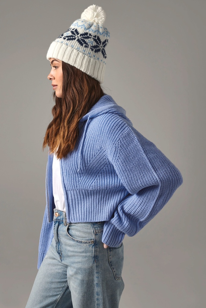 [B456-OffWhite_Navy_SkyBlue-OneSize] B456 - Bonnet Snowstar® jacquard - OffWhite_Navy_SkyBlue