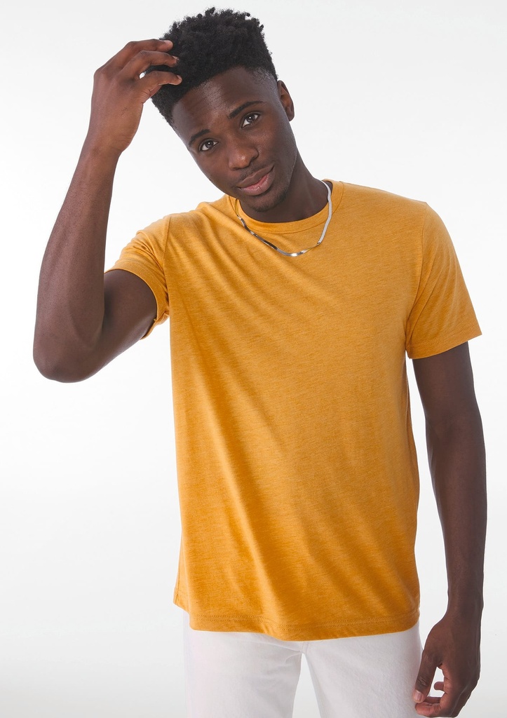 [BE3413-SolidNavyTriblend-XS] BE3413 - T-SHIRT homme TRIBLEND COL ROND - SolidNavyTriblend (XS)