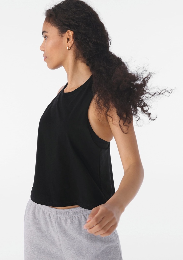 [BE6682-SolidBlackBlend-S] BE6682 - Débardeur femme crop - SolidBlackBlend (S)