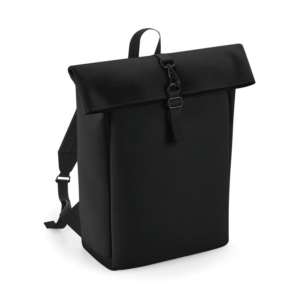 [BG335-Clay-OneSize] BG335 - Sac à dos avec rabat roll-top en polyuréthane mat - Clay