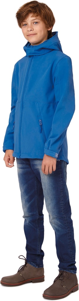 [CGJK969-Red-7/8ans] CGJK969 - Veste softshell capuche enfant - Red (7/8 ANS)