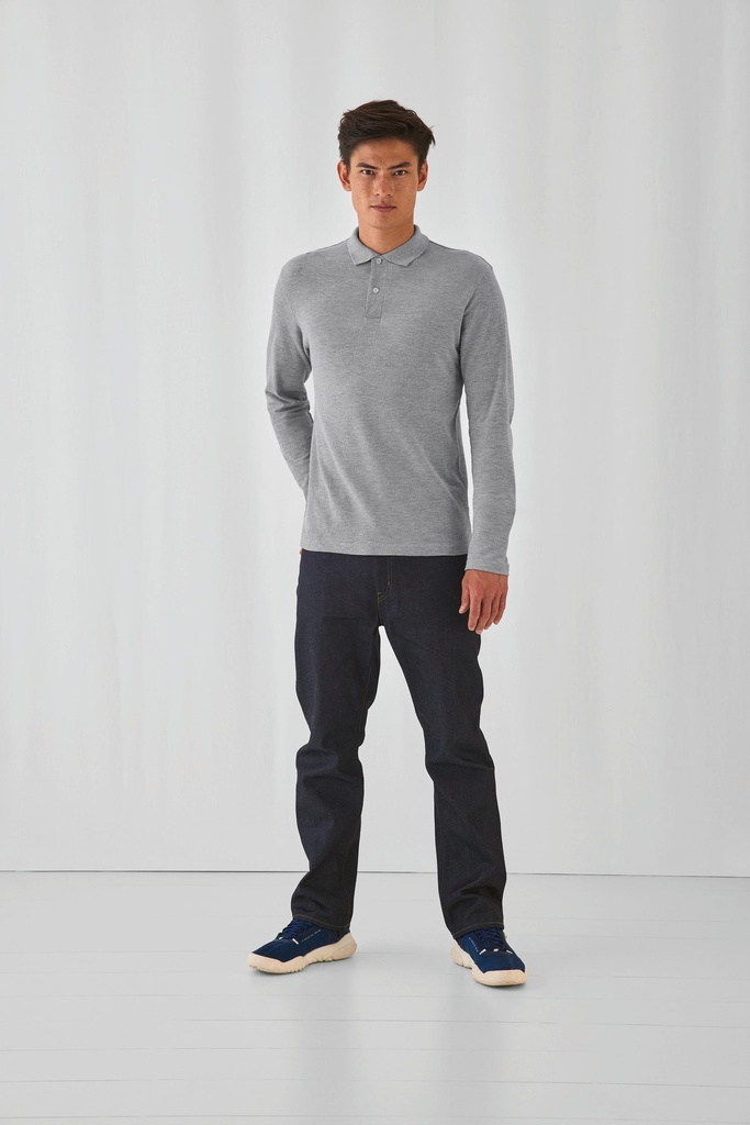 [CGPUI12-BottleGreen-XS] CGPUI12 - Polo homme ID.001 manches longues - BottleGreen (XS)