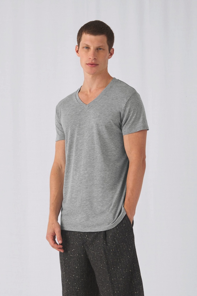 CGTM057 - T-shirt Triblend col V Homme - White