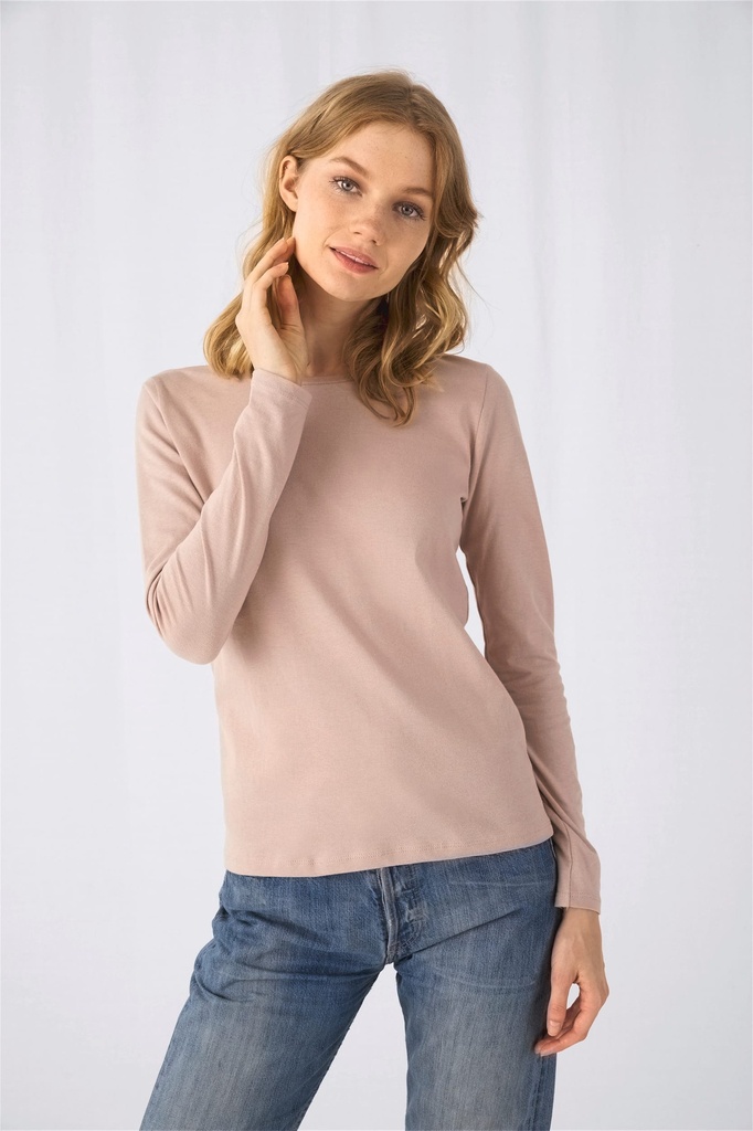 [CGTW06T-BearBrown-XS] CGTW06T - T-shirt manches longues femme #E150 - BearBrown (XS)