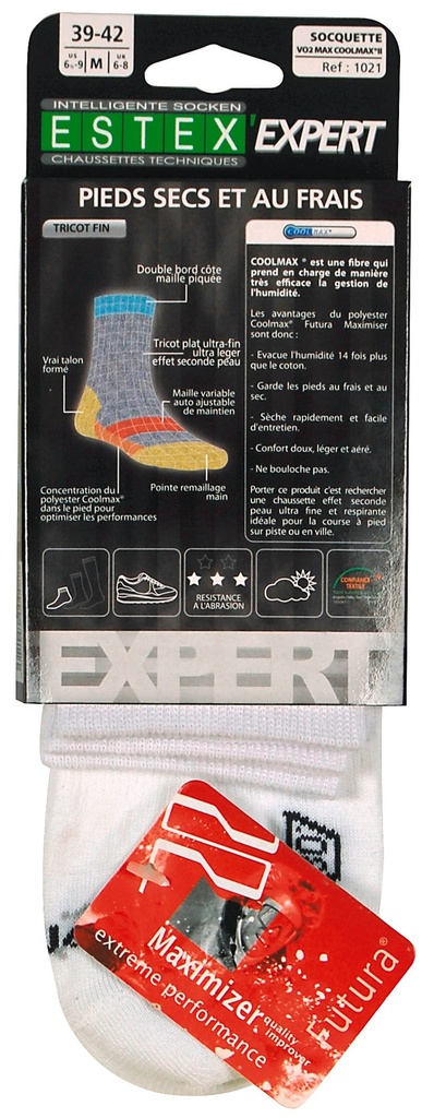 ES1021 - Lot de 2 paires de socquettes VO2 Coolmax - WHITE