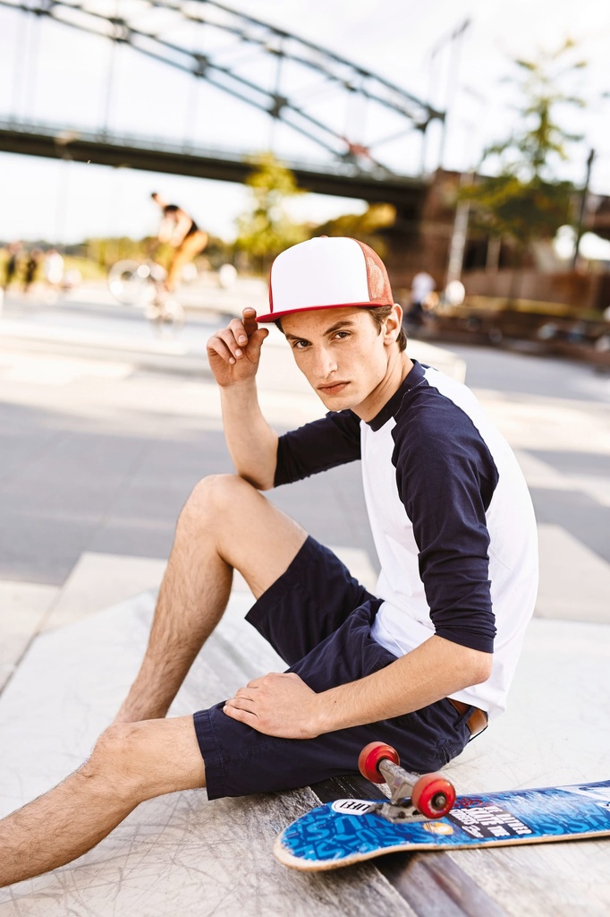 [FL6005FW-Red_White_Royal-OneSize] FL6005FW - Casquette foam trucker - Red_White_Royal