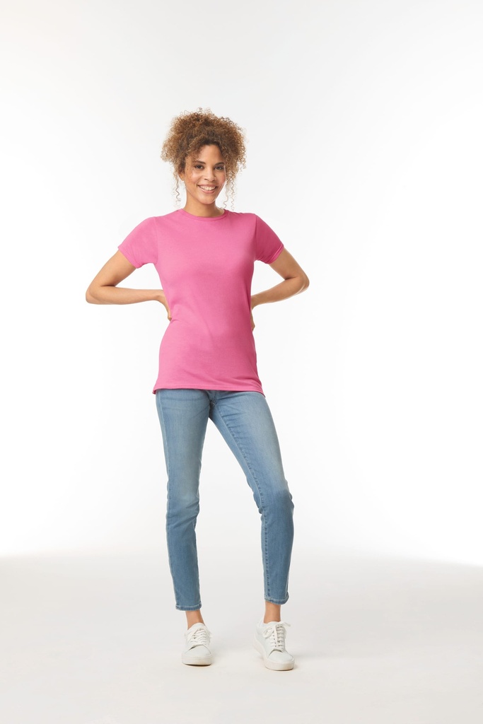 [GI6400L-Heliconia-S] GI6400L - T-shirt femme col rond Softstyle - Heliconia (S)