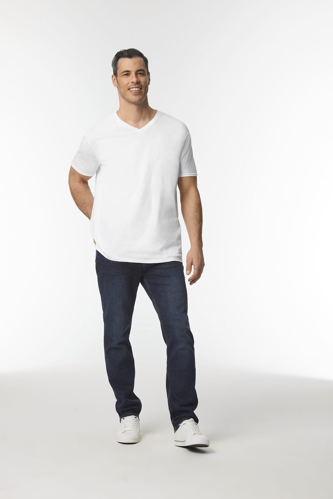 [GI64V00-RoyalBlue-S] GI64V00 - T-shirt homme col v Softstyle - RoyalBlue (S)