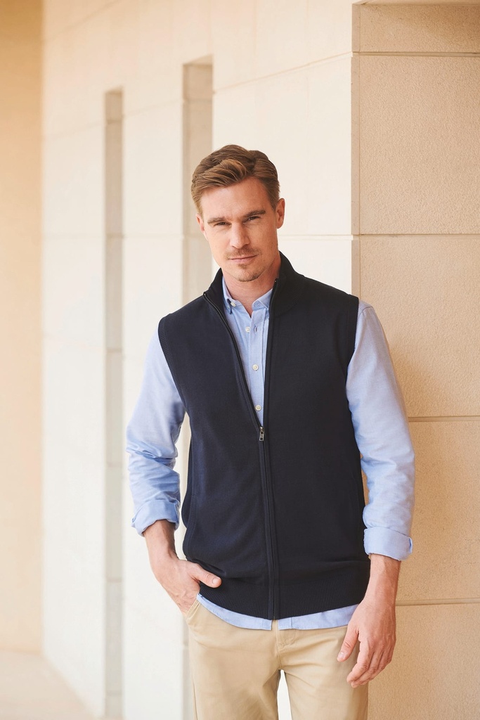H711 - Pull zippé sans manches pour homme - Navy