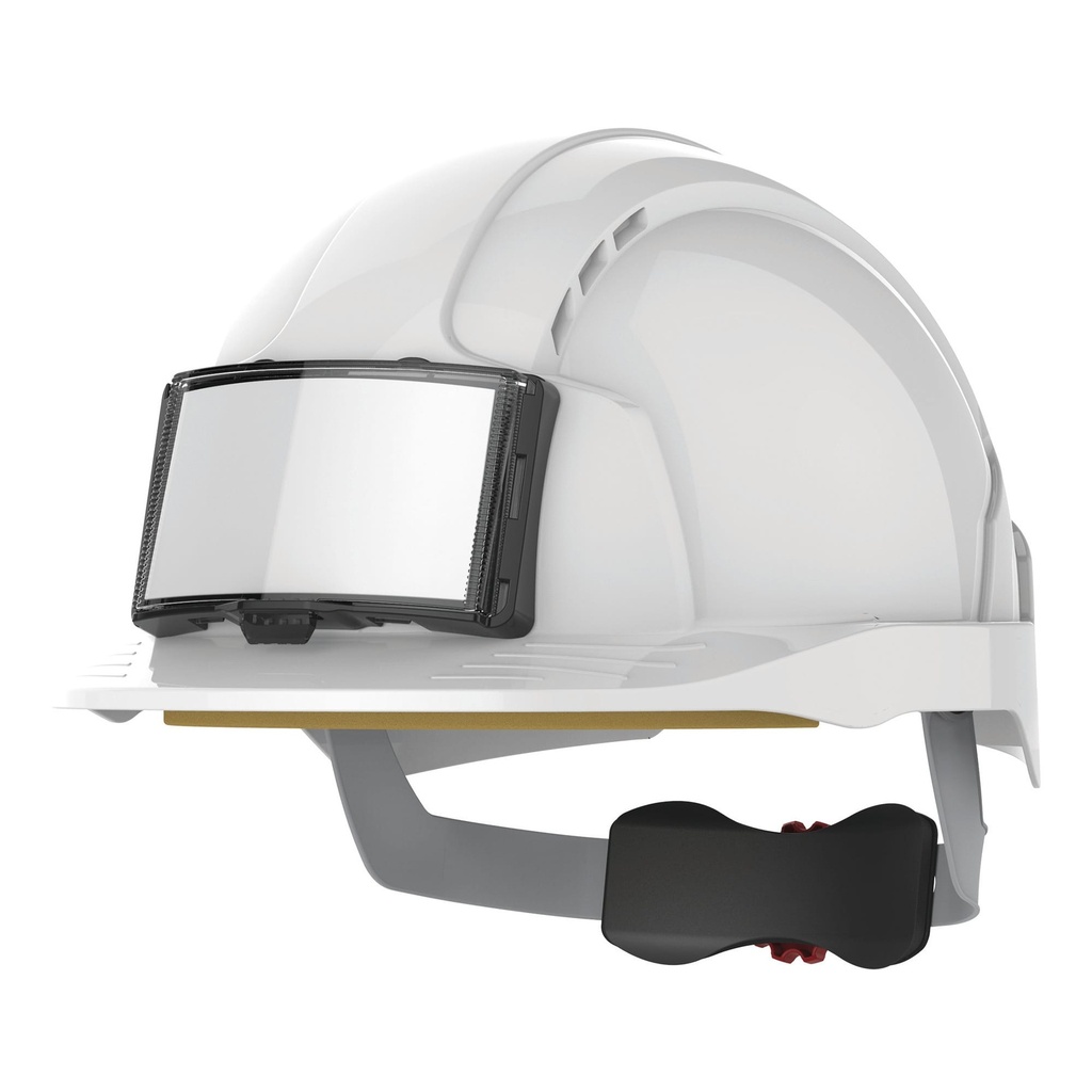 [JSAJB173-Red-OneSize] JSAJB173 - Casque de sécurité EVOLite® avec porte badge, ventilé, serrage crémaillère - Red