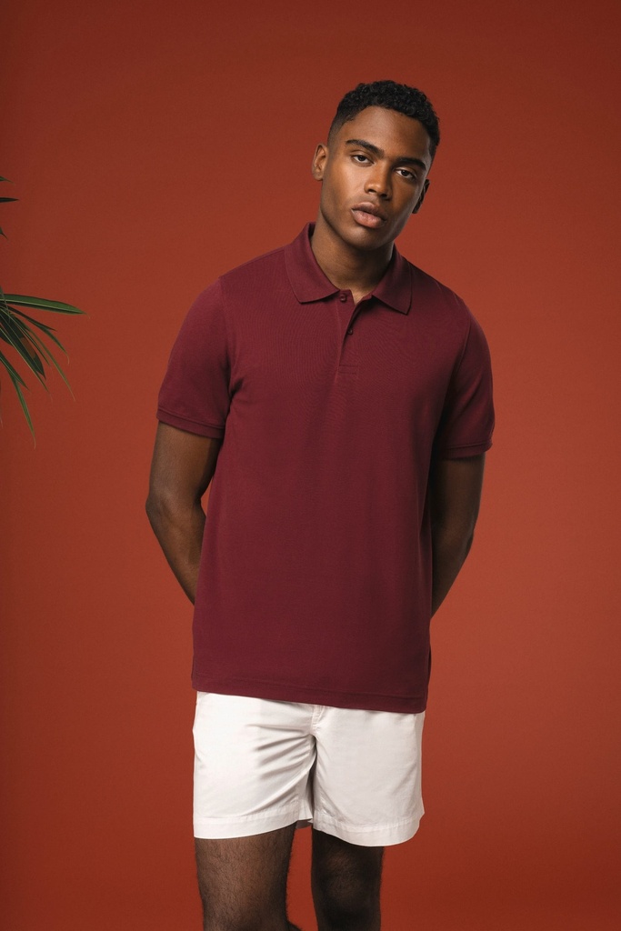 [K2025-Red-XS] K2025 - Polo piqué Bio180 homme  - Red (XS)
