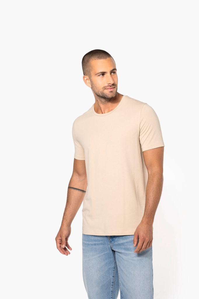 [K3012-Black-S] K3012 - T-shirt col rond manches courtes homme - Black (S)
