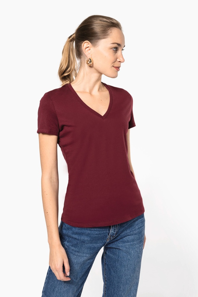 [K3029IC-Lime-XS] K3029IC - T-shirt BIO150 IC col V femme - Lime (XS)