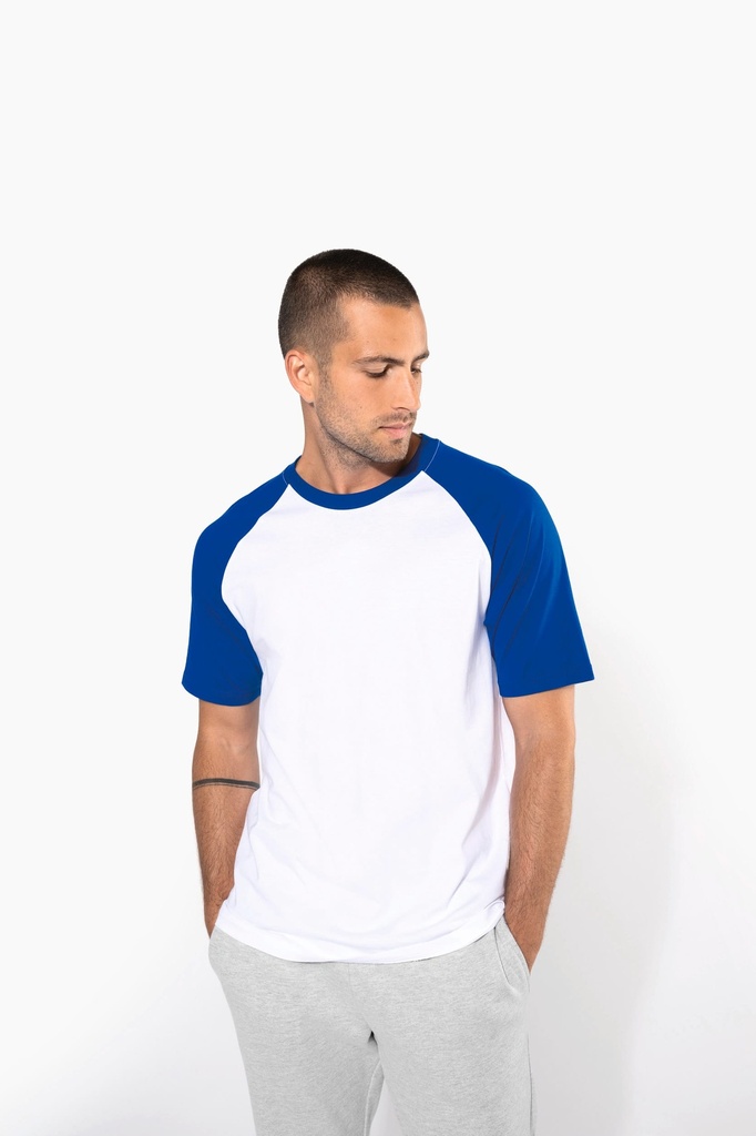 [K330-Red_Yellow-S] K330 - Baseball > t-shirt bicolore manches courtes - Red_Yellow (S)
