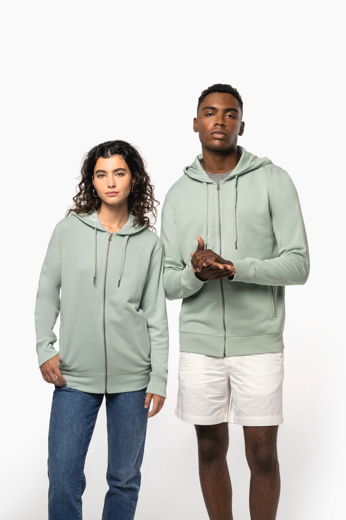[K4008-Sage-2XS] K4008 - Sweat-shirt french terry écoresponsable zippé à capuche unisexe - Sage (2XS)