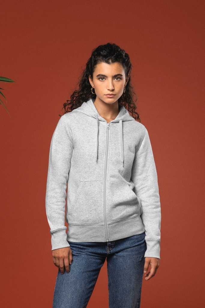[K4031-Clay-XS] K4031 - Sweat-shirt écoresponsable zippé à capuche femme - Clay (XS)