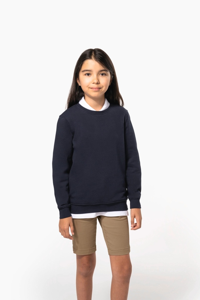 [K4038-Black-12/14ans] K4038 - Sweat-shirt col rond enfant - Black (12/14 ANS)