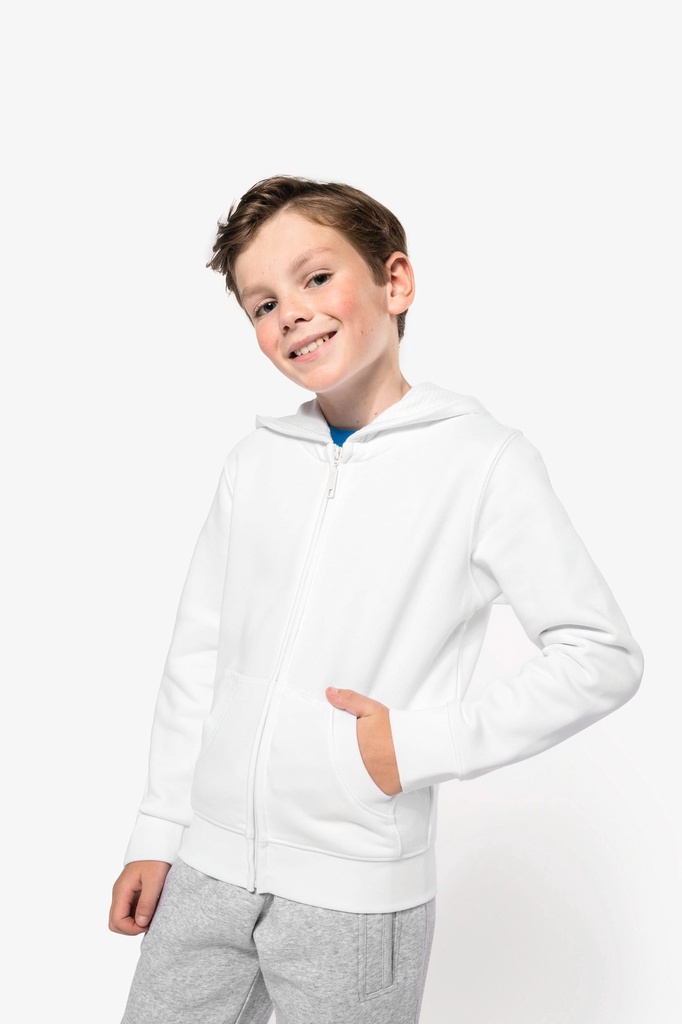 [K455-Black-12/14ans] K455 - Sweat-shirt capuche zippé enfant - Black (12/14 ANS)