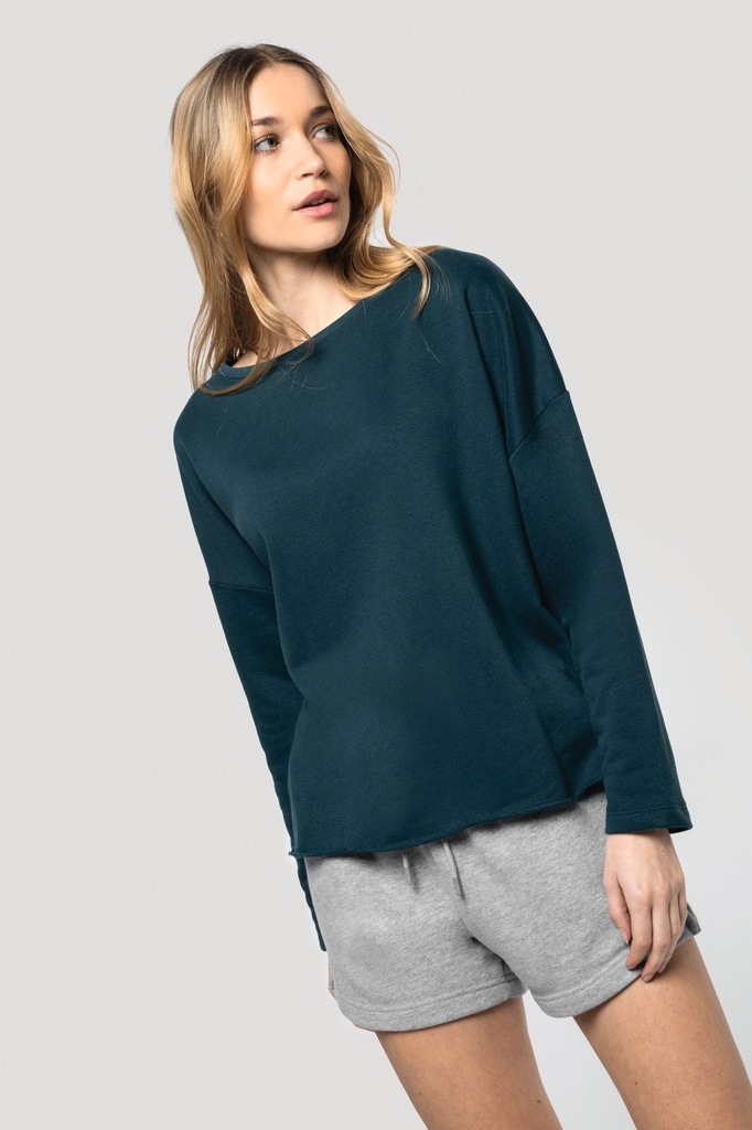 [K471-Aquamarine-S/M] K471 - Sweat-shirt femme "Loose" - Aquamarine (S/M)