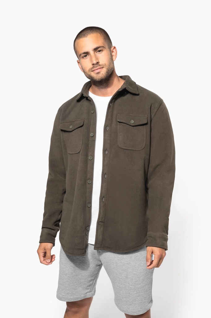 [K582-Navy_StormGrey-S] K582 - Surchemise polaire doublée sherpa polaire homme - Navy_StormGrey (S)