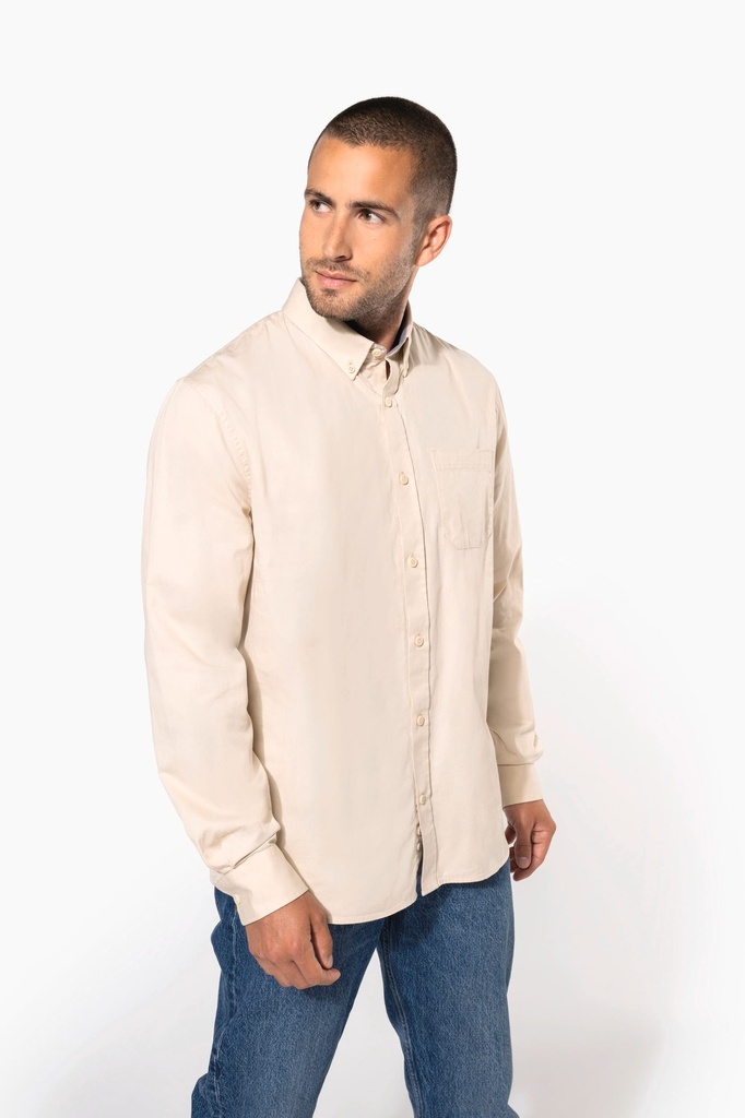 [K586-Angora-XS] K586 - Chemise coton manches longues Nevada homme - Angora (XS)