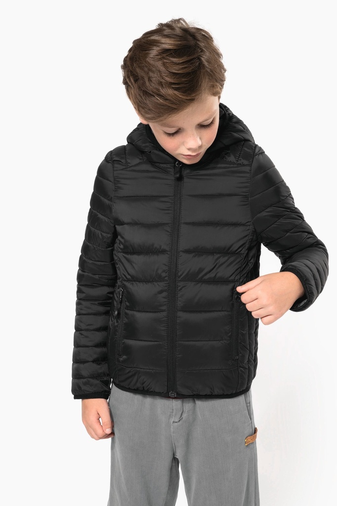 [K6112-Red-12/14ans] K6112 - Doudoune légère capuche enfant - Red (12/14 ANS)